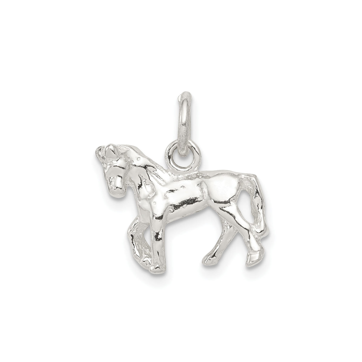 Sterling Silver Horse Pendant with Walking Horse Design, Equestrian Animal Jewelry