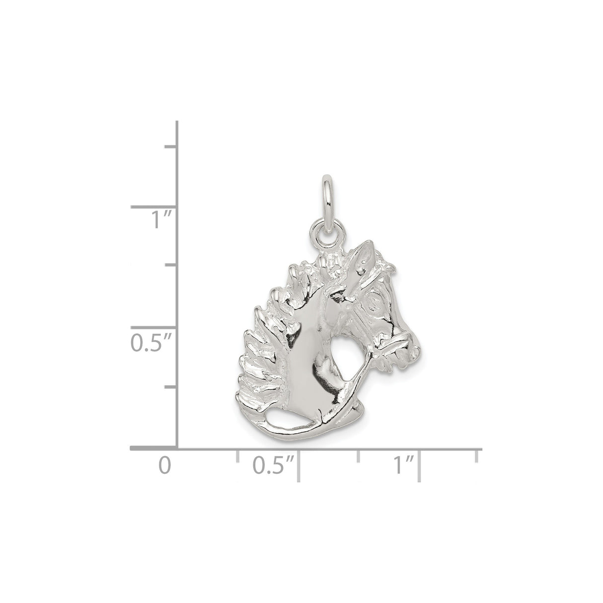 Sterling Silver Horse Head Pendant with Mane and Bridle Detail, Equestrian Jewelry