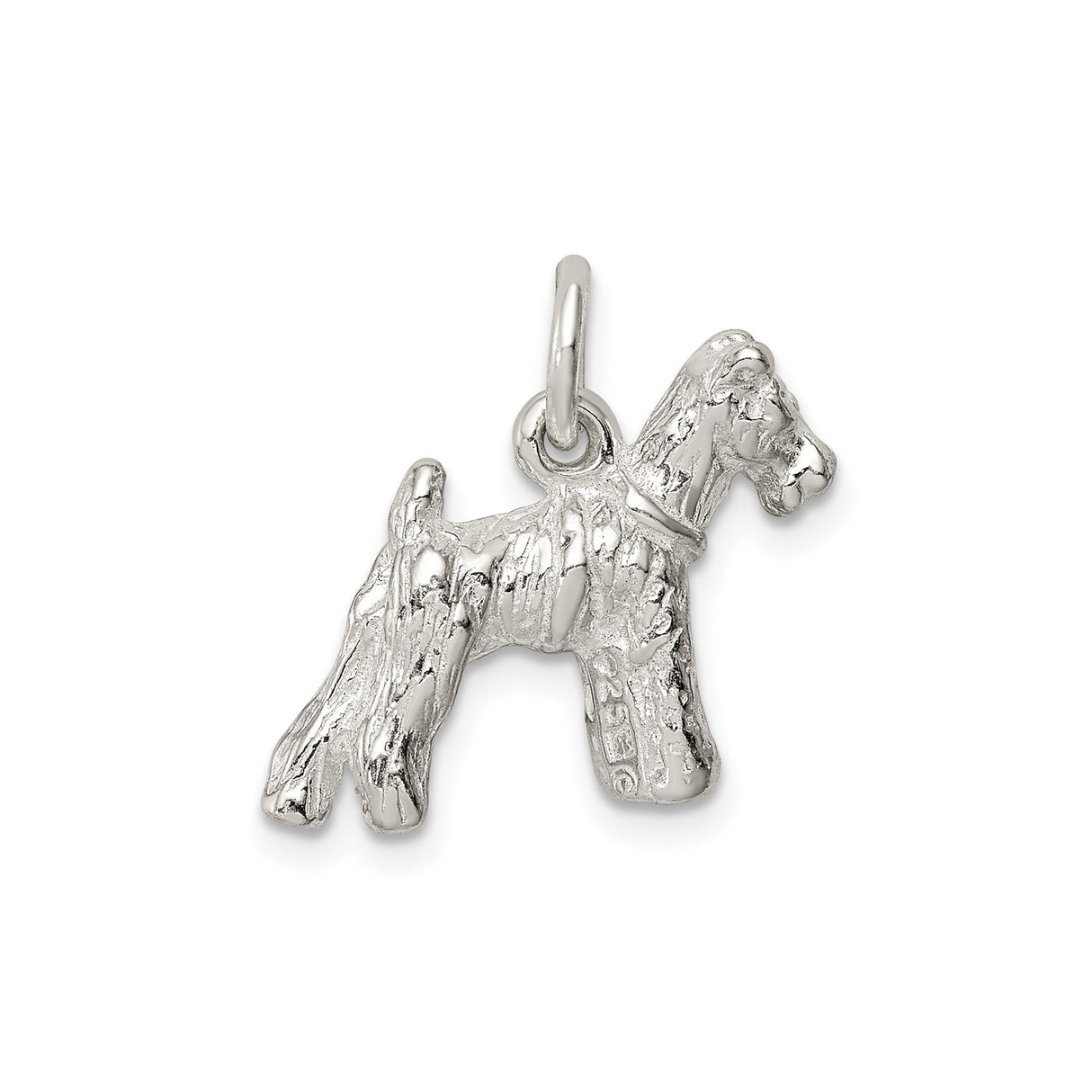 Sterling Silver Schnauzer Pendant, Detailed Dog Design, Animal Jewelry for Dog Lovers