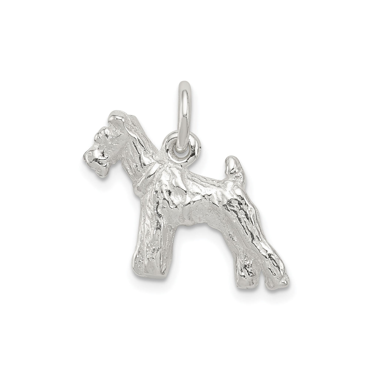 Sterling Silver Schnauzer Pendant, Detailed Dog Design, Animal Jewelry for Dog Lovers