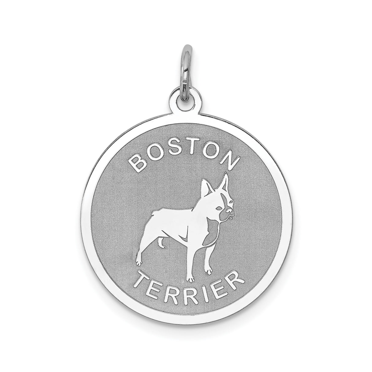 Sterling Silver Boston Terrier Pendant, Dog Design Charm for Animal Lovers