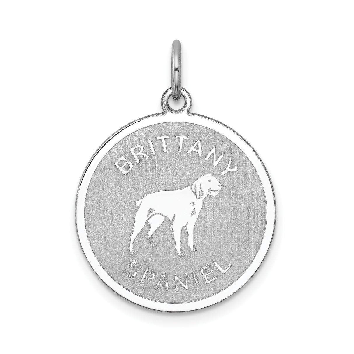 Sterling Silver Brittany Spaniel Pendant with Dog Silhouette, Unisex Pet Lover Charm