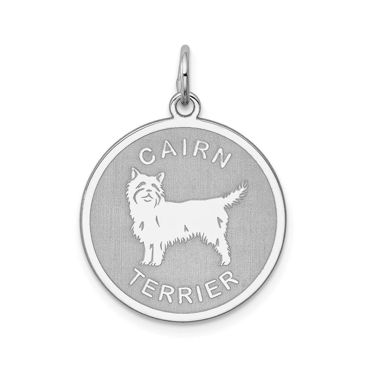 Sterling Silver Pendant with Cairn Terrier Silhouette, Dog Lover Theme, Unisex Jewelry