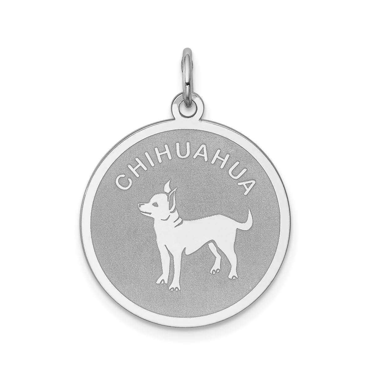 Sterling Silver Chihuahua Pendant or Bracelet Charm, Dog Silhouette Pet Jewelry