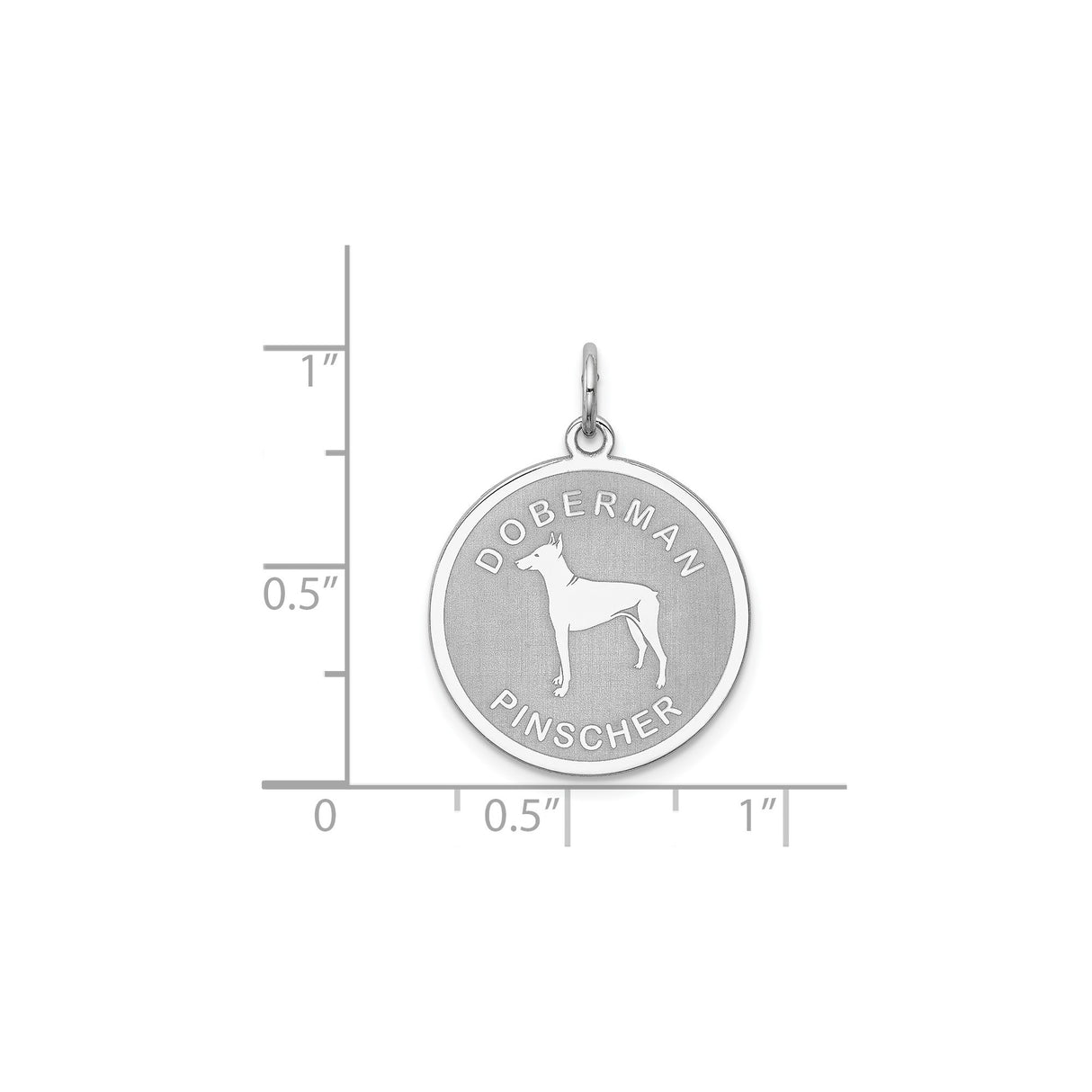 Sterling Silver Doberman Pendant with Etched Dog Silhouette, Unisex Pet Charm Jewelry