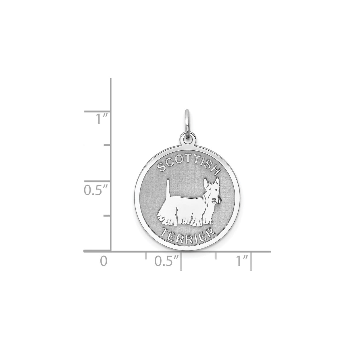 Sterling Silver Scottish Terrier Pendant, Dog Silhouette Medallion, Pet Memorial Jewelry