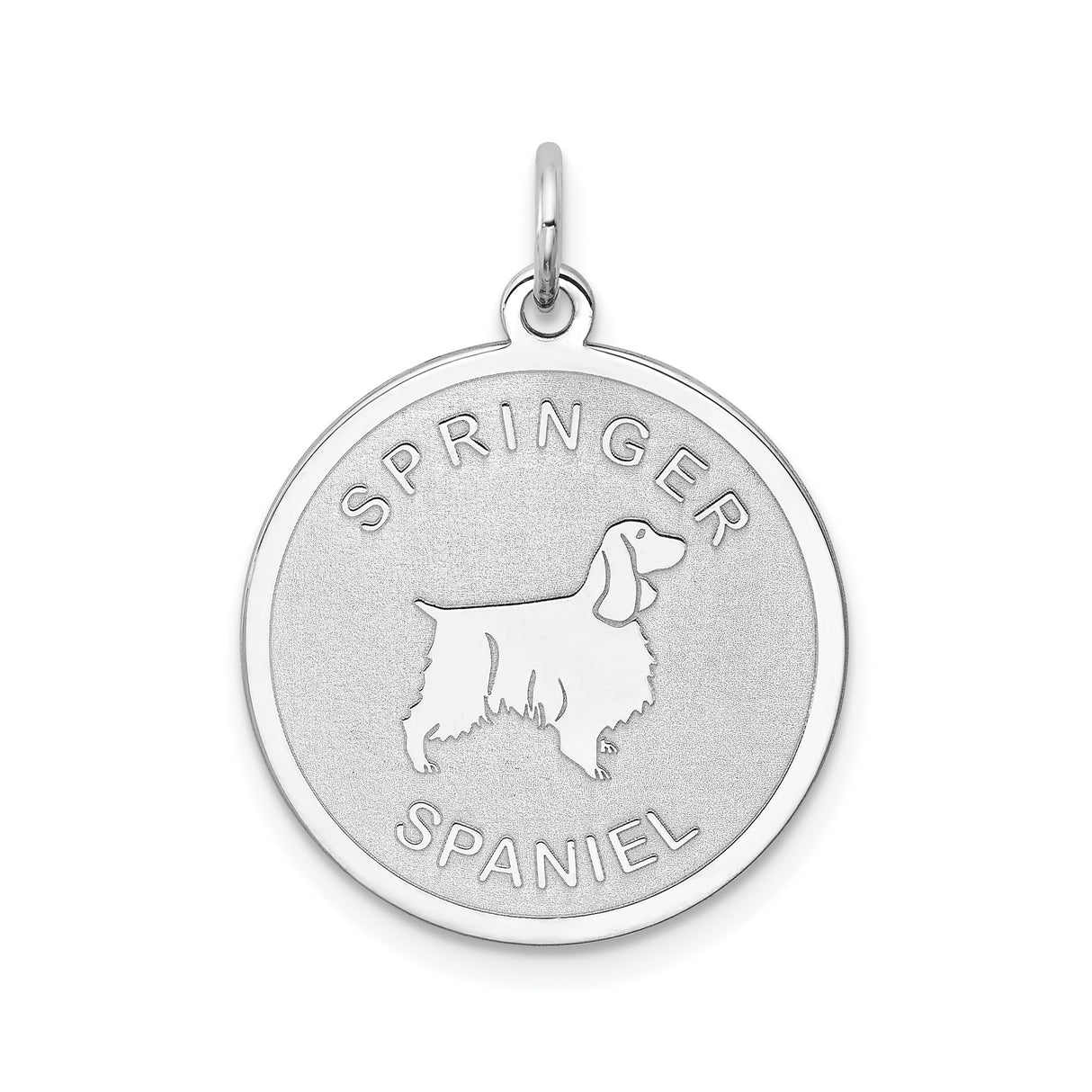 Sterling Silver Pendant with Springer Spaniel Silhouette, Dog Breed Memorial Jewelry