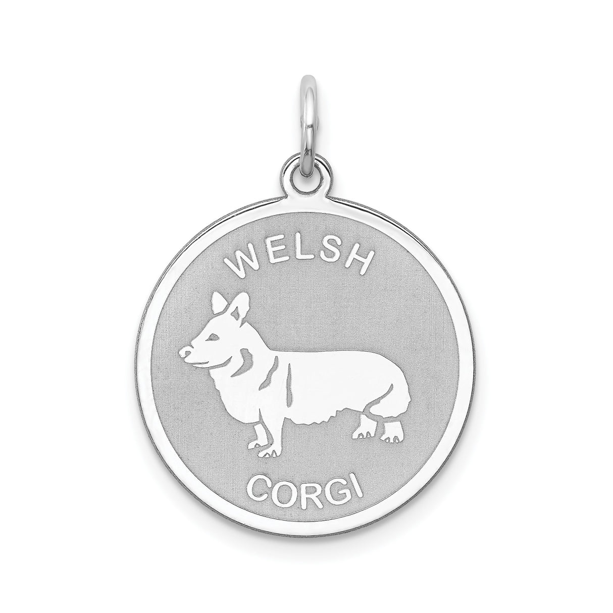 Sterling Silver Corgi Pendant with Cutout Silhouette, Dog Lover Jewelry for Women or Men