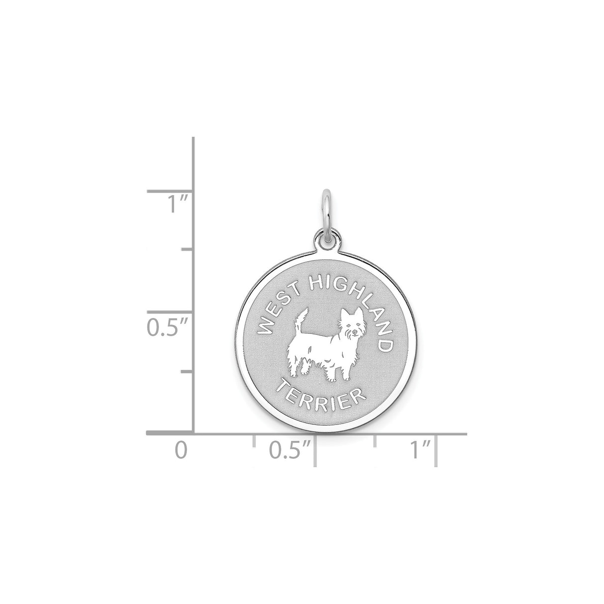 Sterling Silver West Highland Terrier Pendant with Dog Silhouette Memorial Charm