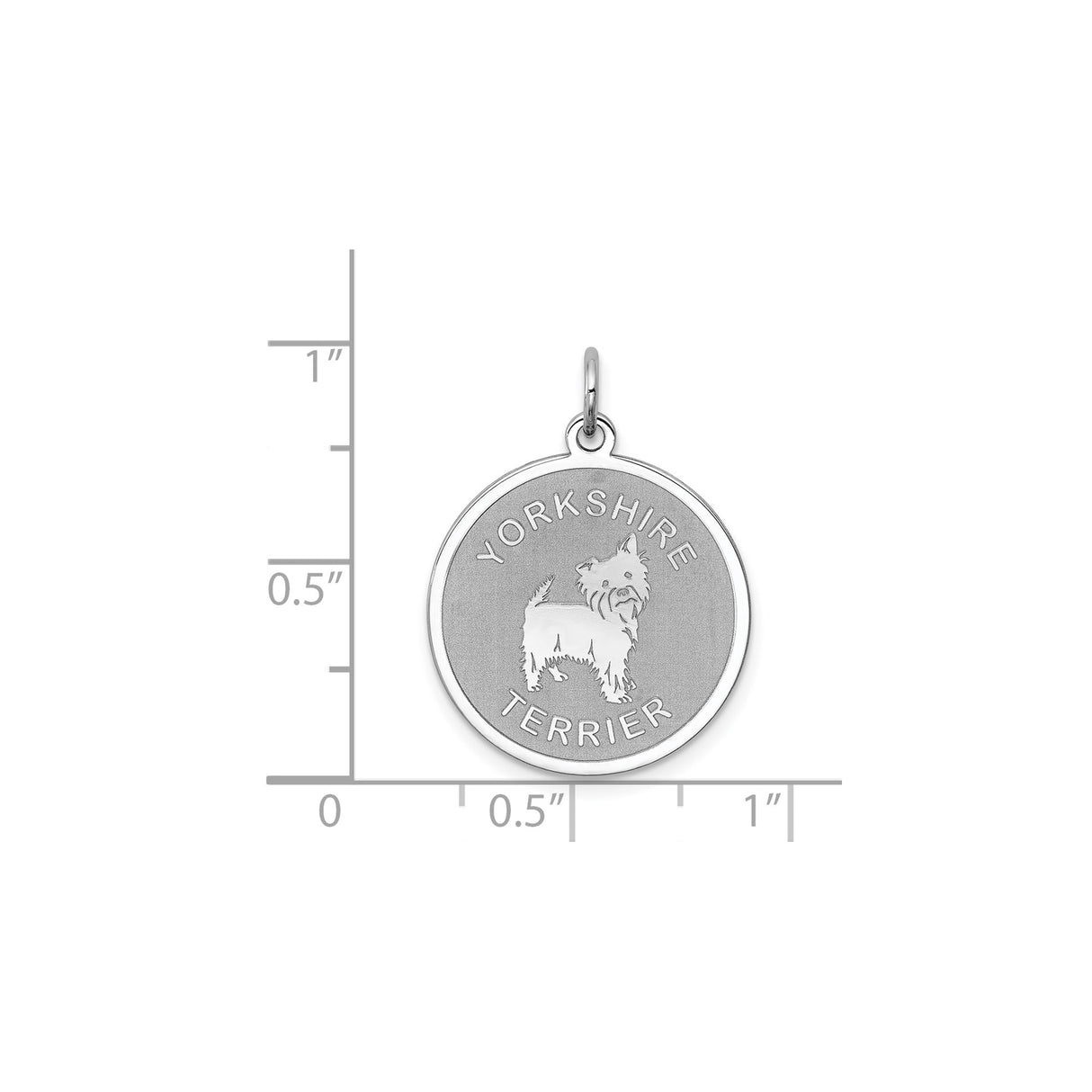 Sterling Silver Dog Pendant, Yorkshire Terrier Design with Bold Lettering, Unisex Pet Jewelry