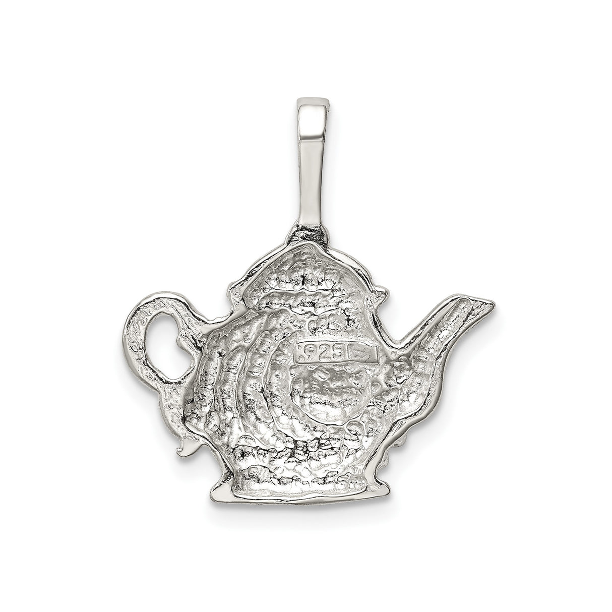 Sterling Silver Teapot Pendant with Sculpted Face, Whimsical Tea Charm for Women