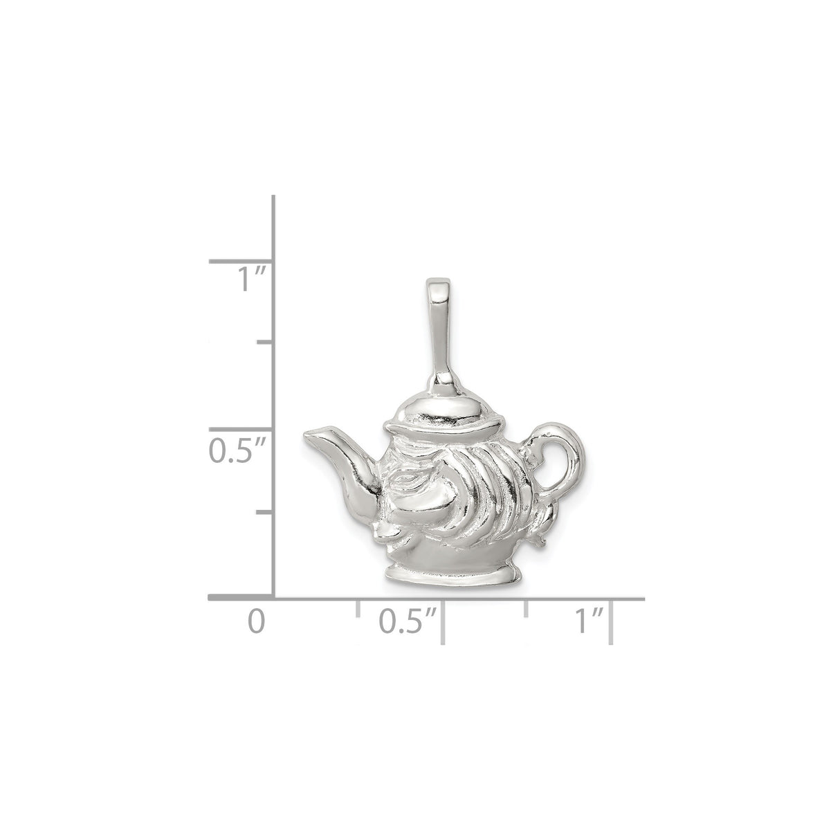 Sterling Silver Teapot Pendant with Sculpted Face, Whimsical Tea Charm for Women