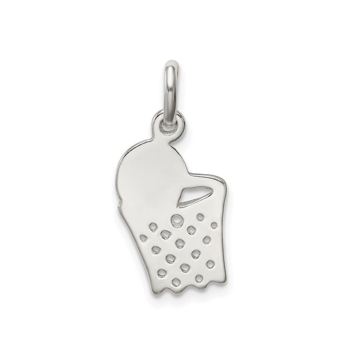 Sterling Silver Basketball Pendant with Ball Through Hoop, Unisex Sports Charm