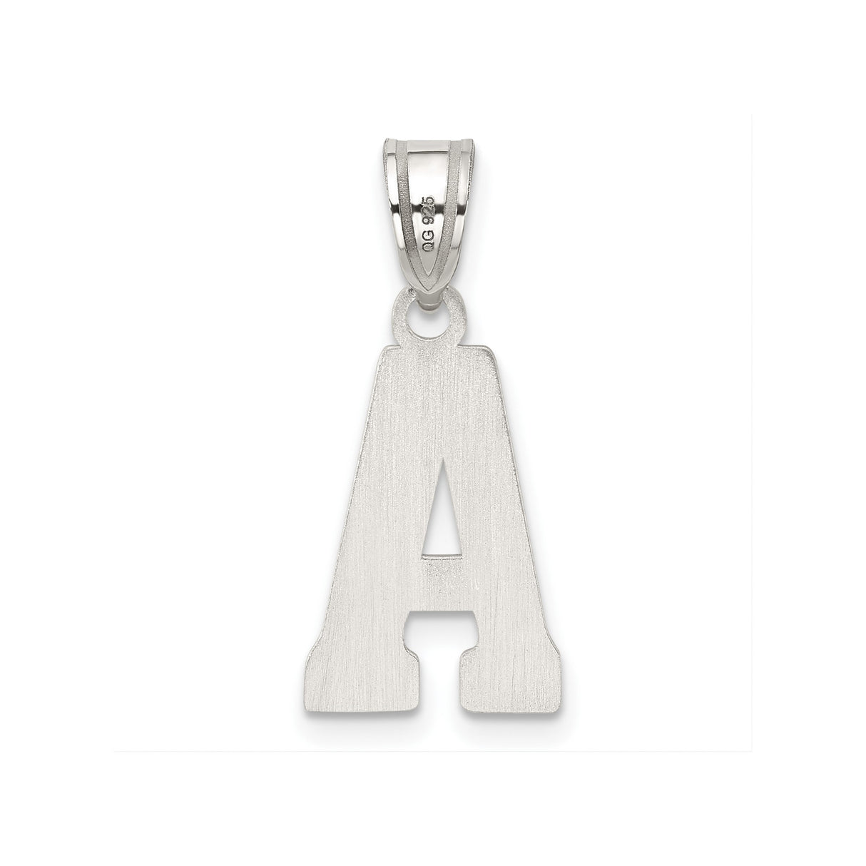 Sterling Silver Pendant, Initial A with Diagonal Textured Design, Minimalist Letter Jewelry