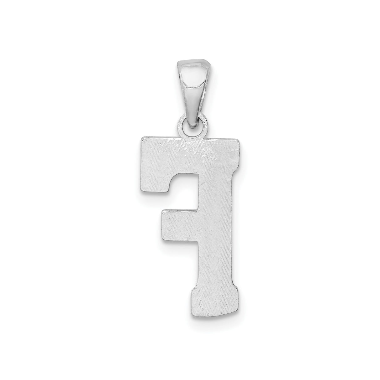 Sterling Silver Letter F Pendant, Textured Alphabet Charm, Minimalist Unisex Jewelry