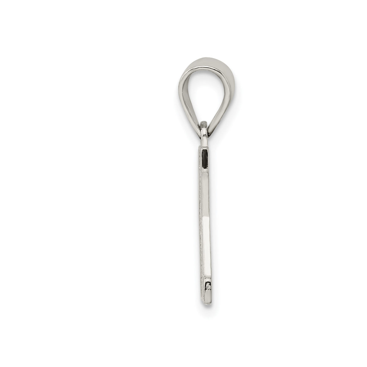 Sterling Silver Letter K Pendant with Textured Detailing, Minimalist Alphabet Charm
