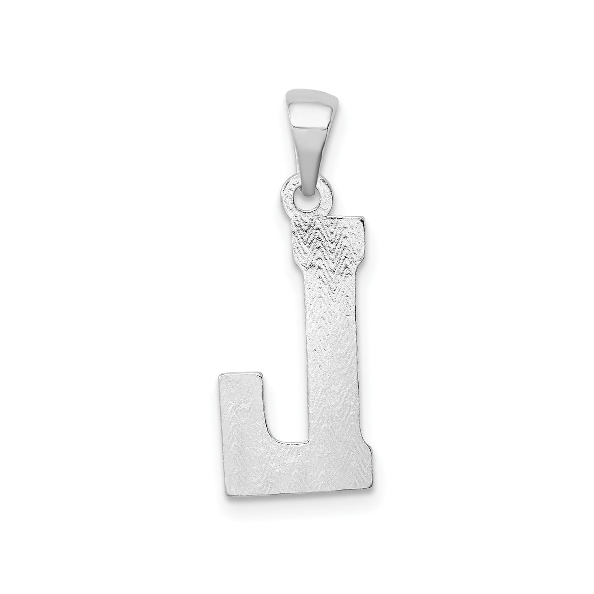 Sterling Silver Initial L Pendant with Textured Detailing, Alphabet Letter Charm Jewelry