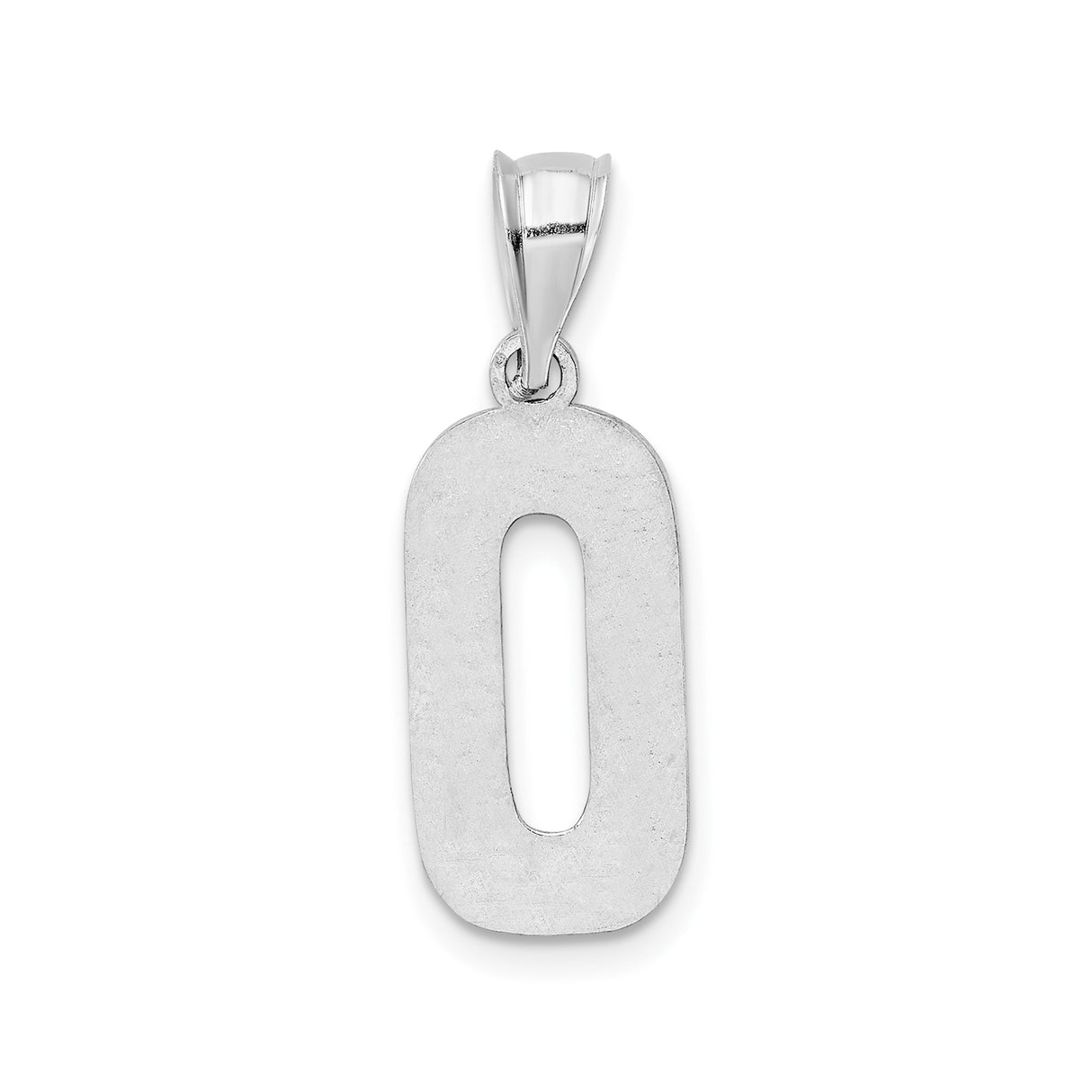 Sterling Silver Number Zero Pendant, Textured Numeric Charm for Necklace or Bracelet