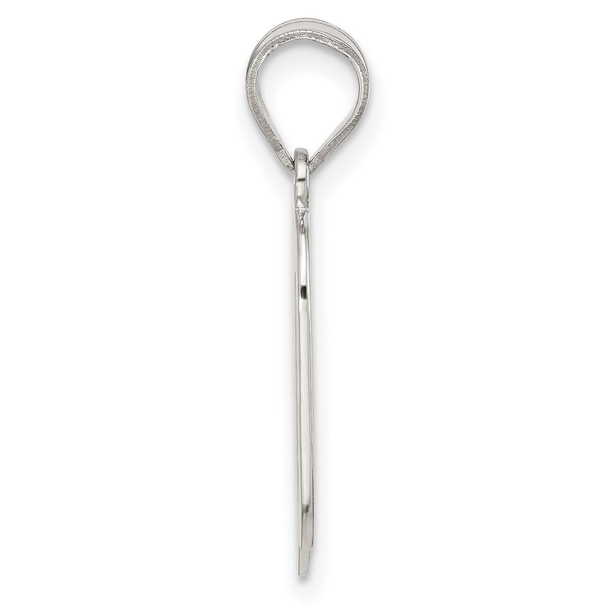 Sterling Silver Q Pendant, Diamond-Cut Textured Letter Charm, Unisex Initial Jewelry