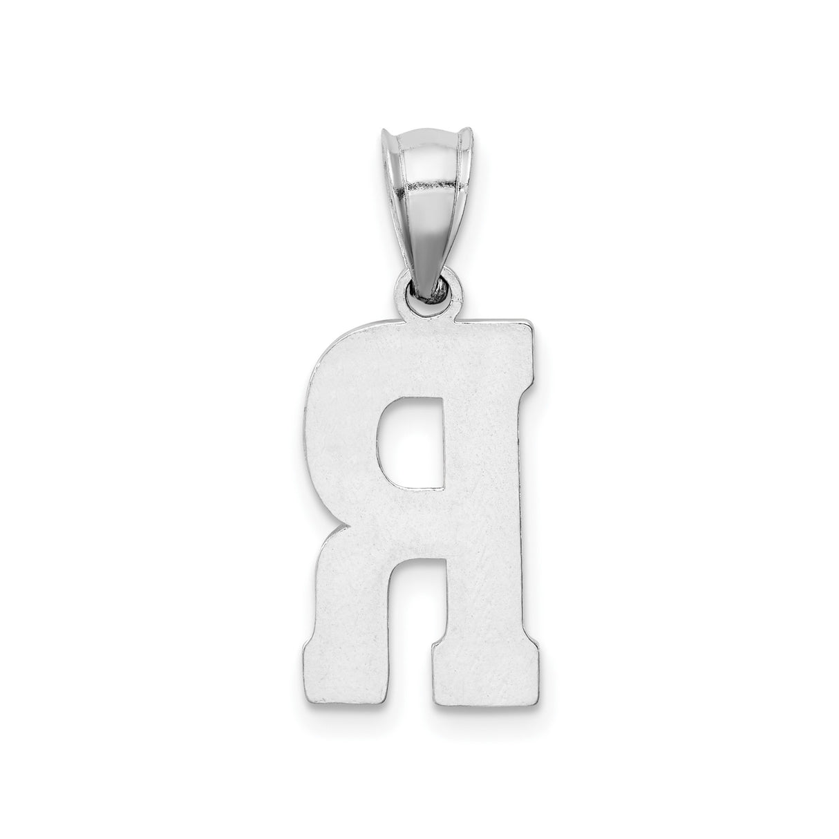 Sterling Silver Letter R Pendant with Textured Basketweave Pattern, Unisex Charm