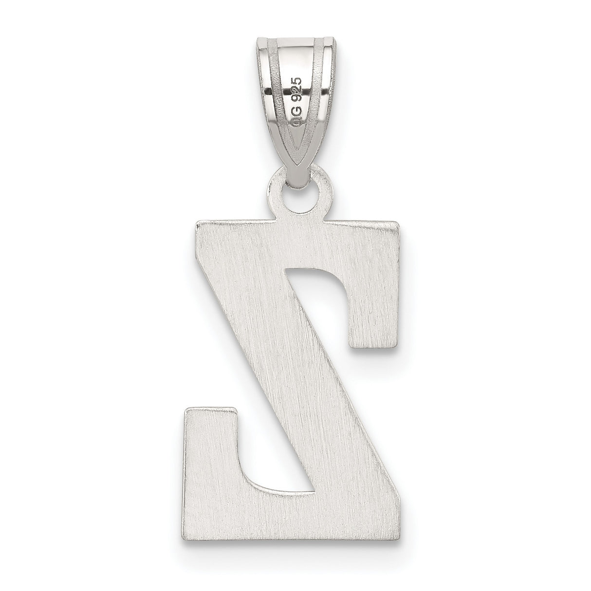 Sterling Silver Letter Z Pendant with Textured Diamond-Cut Finish, Unisex Monogram Charm