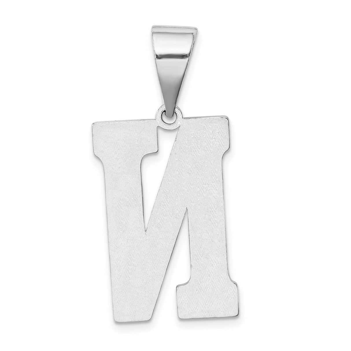 Sterling Silver Letter N Pendant, Textured Alphabet Charm, Unisex Monogram Jewelry