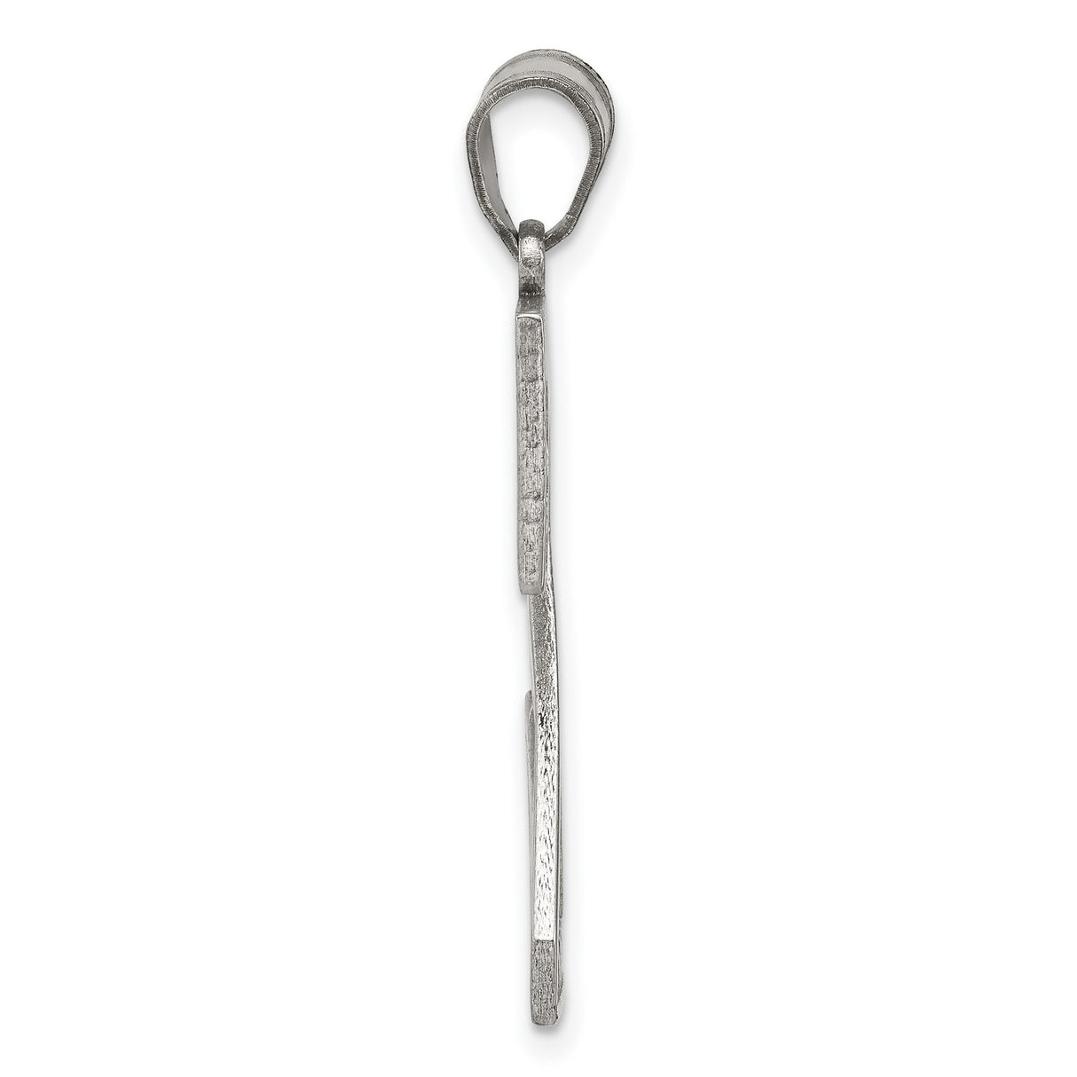 Sterling Silver Letter Z Pendant with Textured Diamond Cut Finish, Unisex Initial Charm
