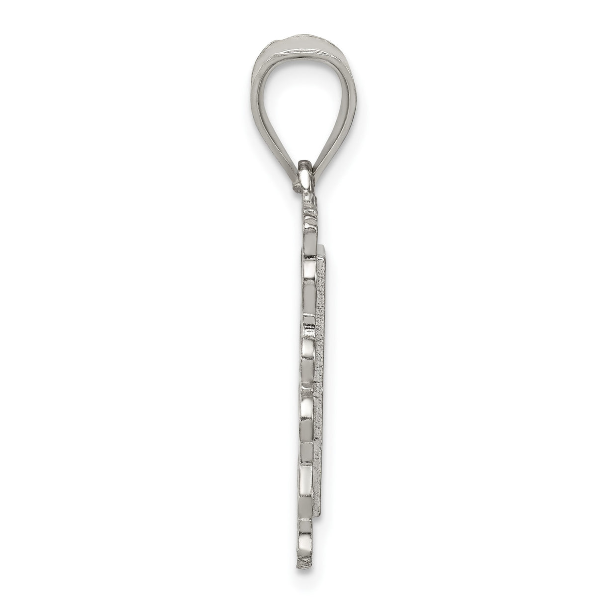 Sterling Silver Initial N Pendant with Textured Scroll Frame Monogram Charm