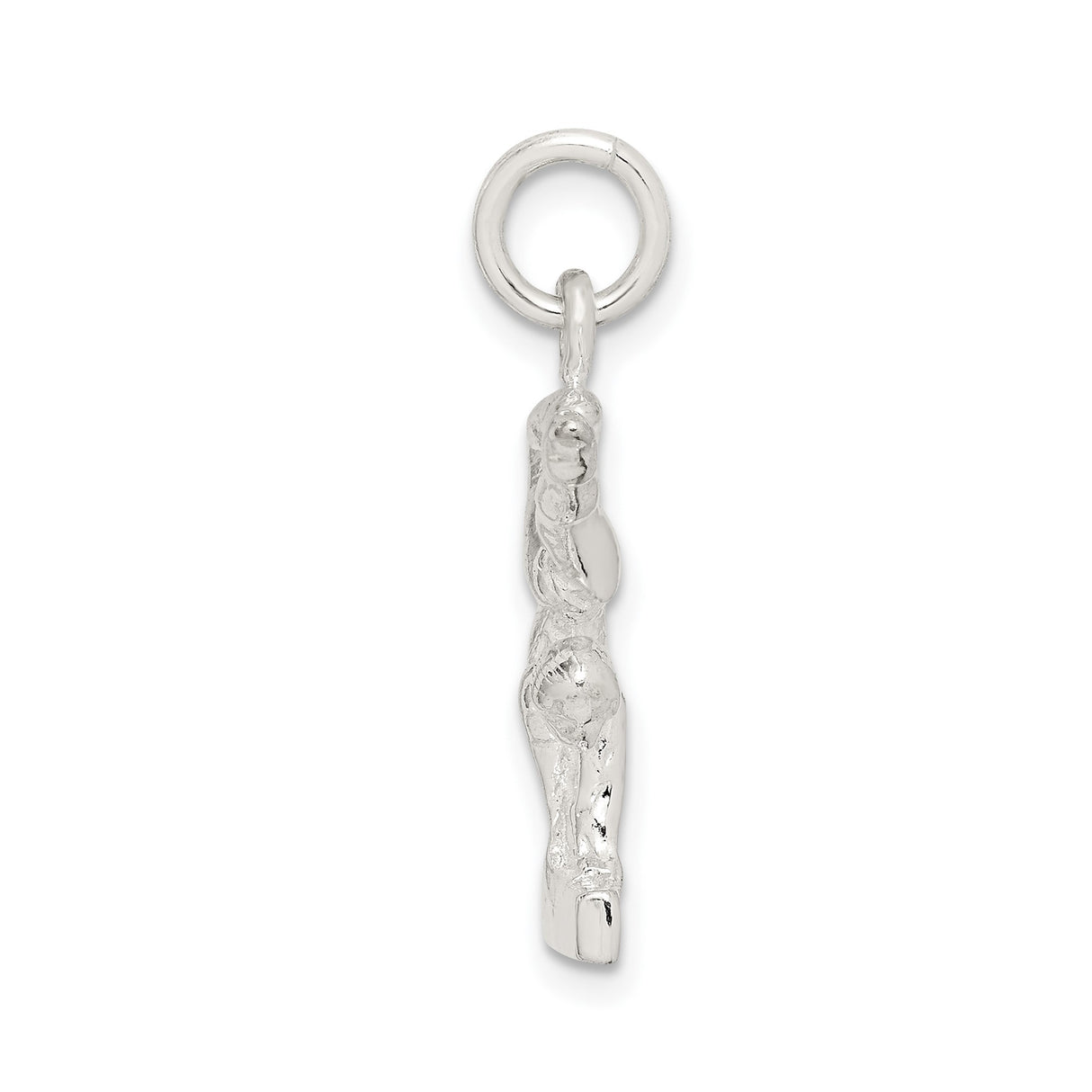 Sterling Silver Gymnast Pendant with Female Handstand on Balance Beam , Athletic Charm Jewelry
