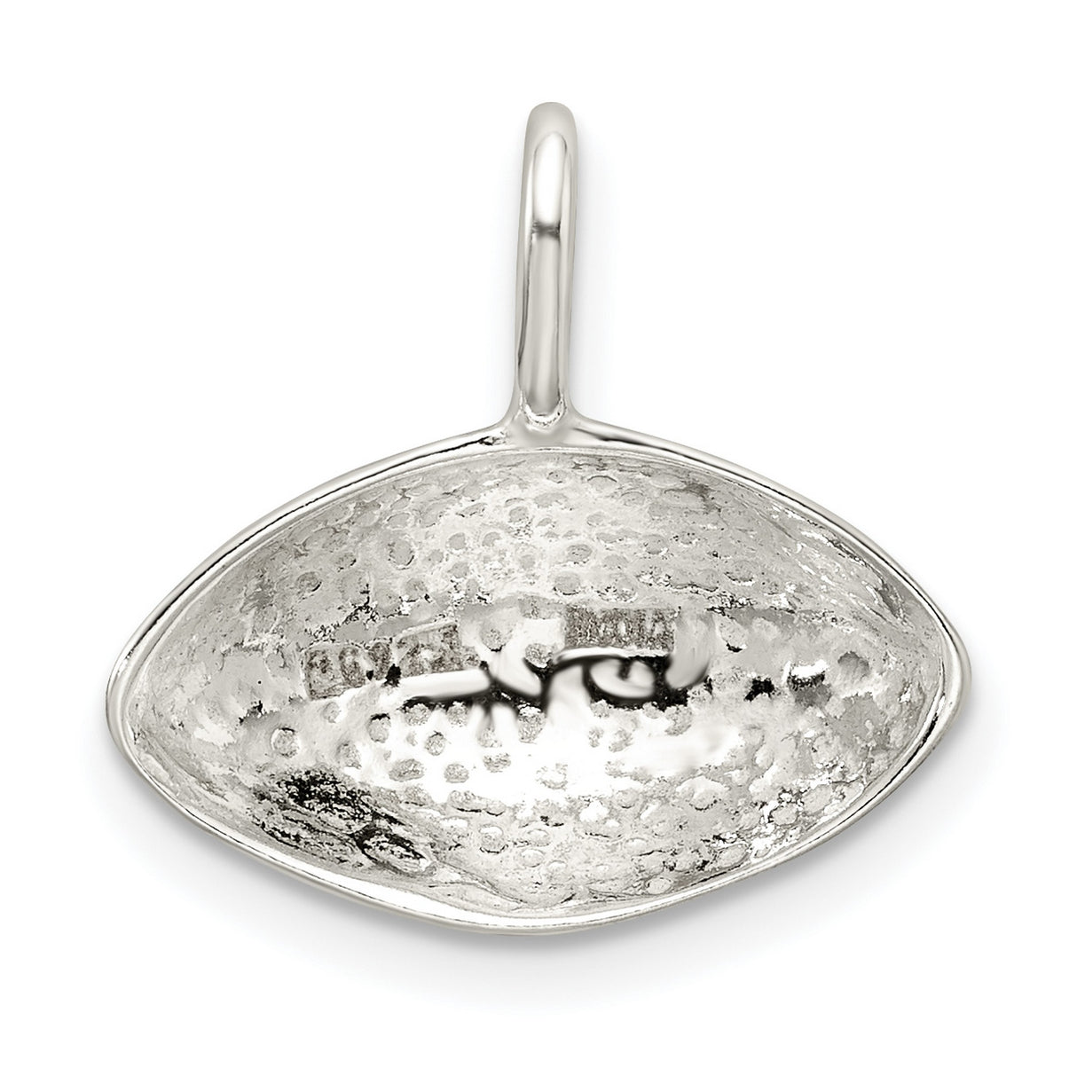 Solid Football Charm Pendant in Real 925 Sterling Silver