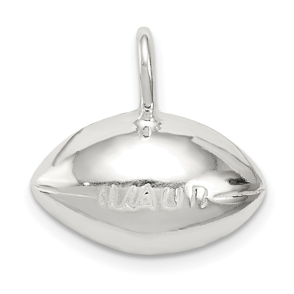 Solid Football Charm Pendant in Real 925 Sterling Silver