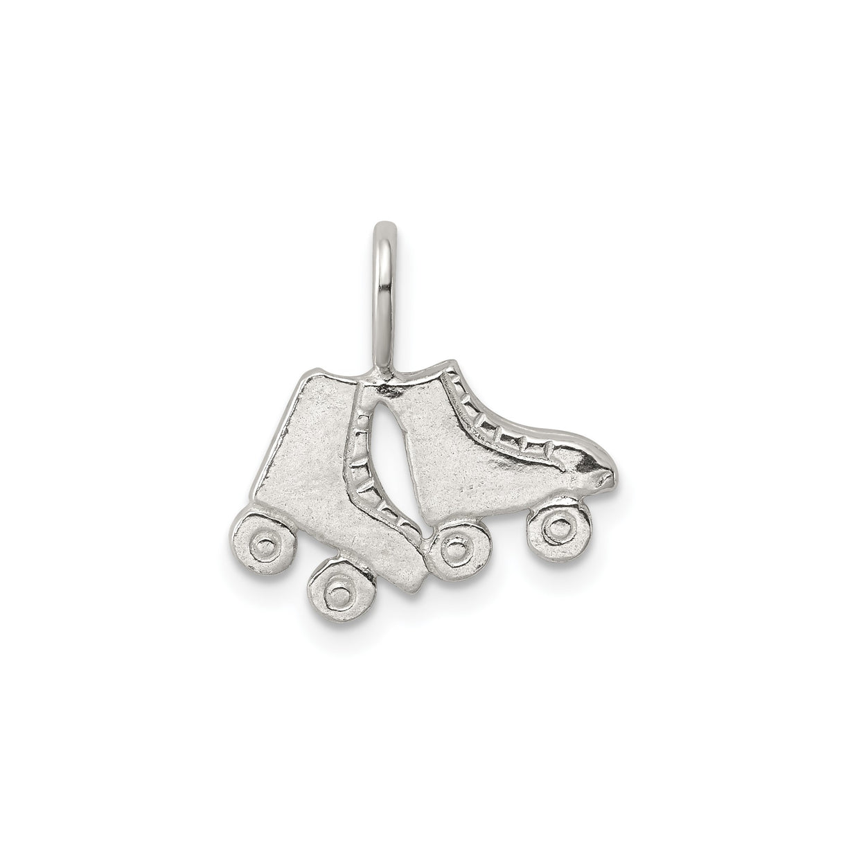 Sterling Silver Roller Skate Pendant Charm, Vintage Double Skates Design, Retro Skater Jewelry
