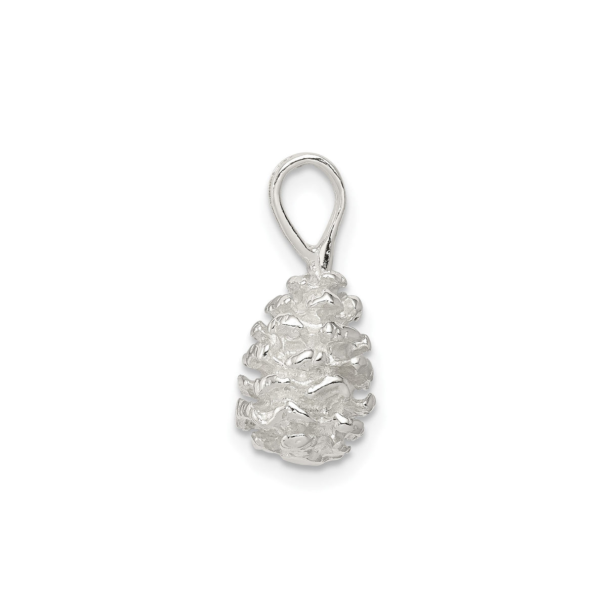 Sterling Silver Pinecone Pendant, Nature Inspired Botanical Jewelry for Women or Unisex Wear