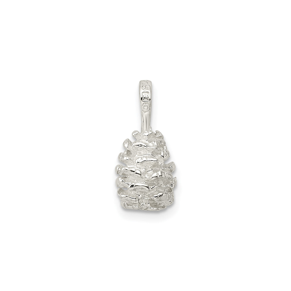 Sterling Silver Pinecone Pendant, Nature Inspired Botanical Jewelry for Women or Unisex Wear