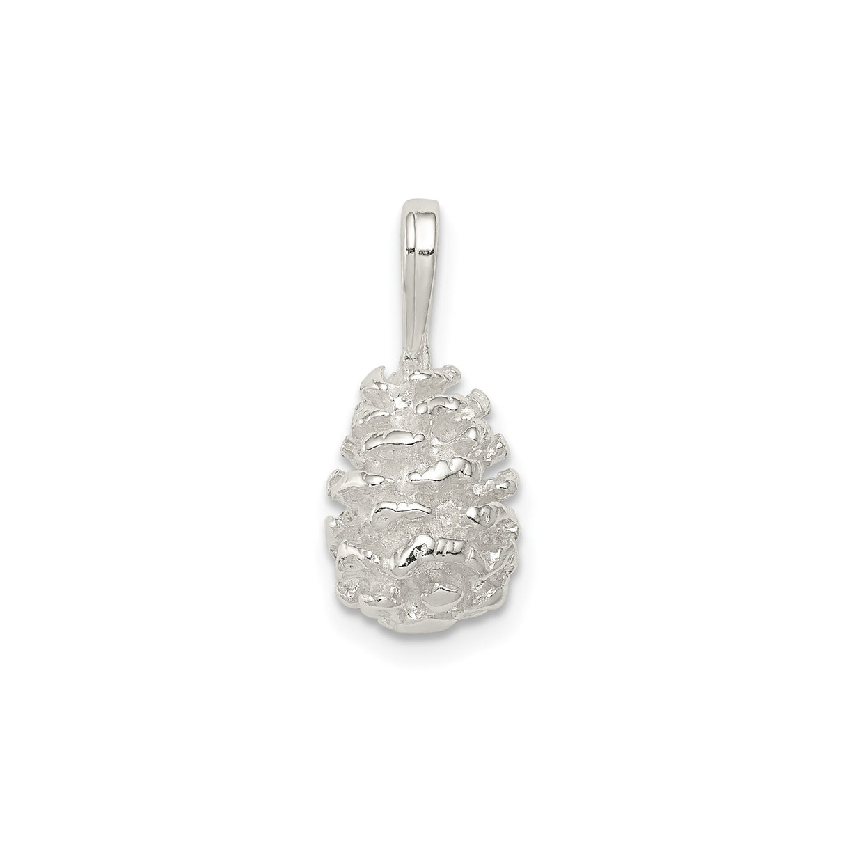 Sterling Silver Pinecone Pendant, Nature Inspired Botanical Jewelry for Women or Unisex Wear