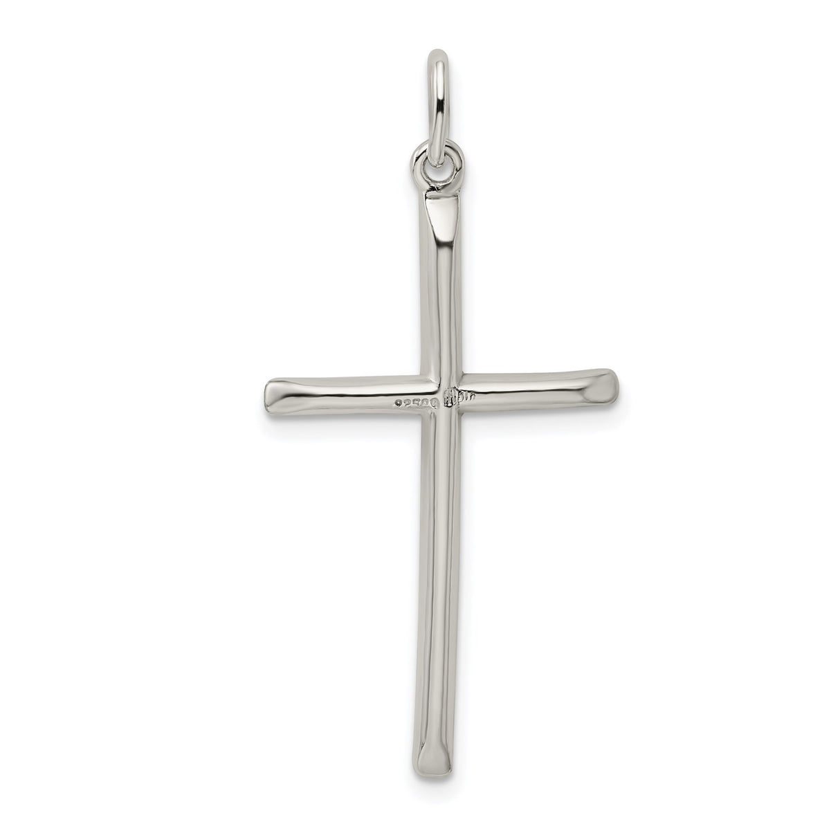 Sterling Silver Cross Pendant with Sleek Latin Design and Faith Charm for Men and Women
