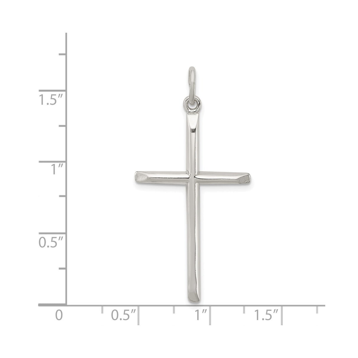 Sterling Silver Cross Pendant with Sleek Latin Design and Faith Charm for Men and Women