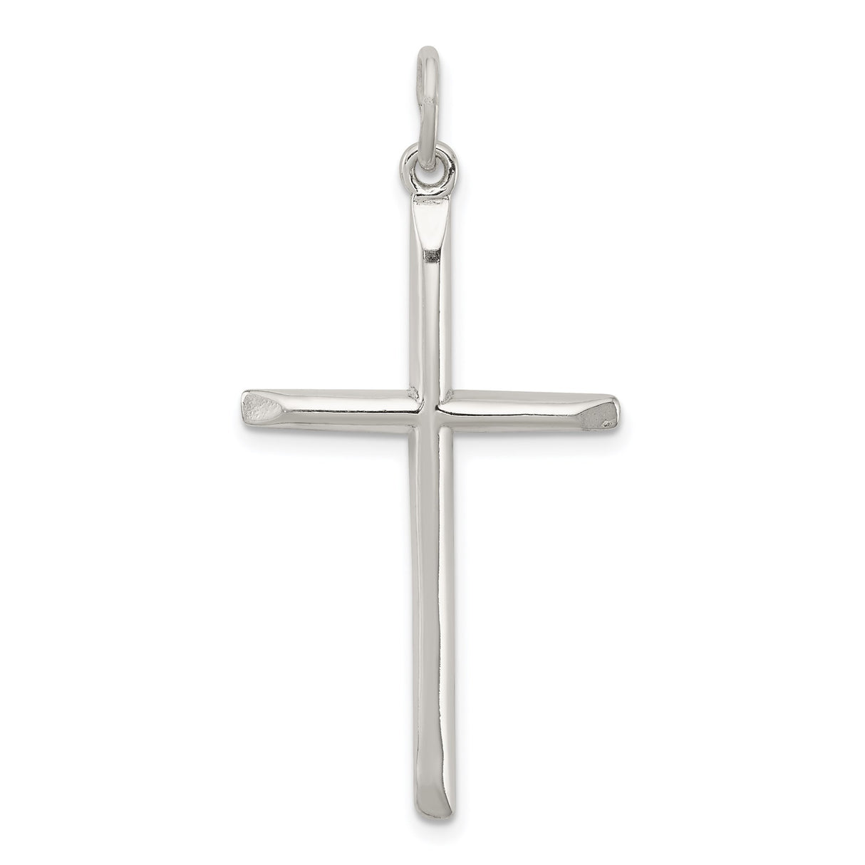 Sterling Silver Cross Pendant with Sleek Latin Design and Faith Charm for Men and Women