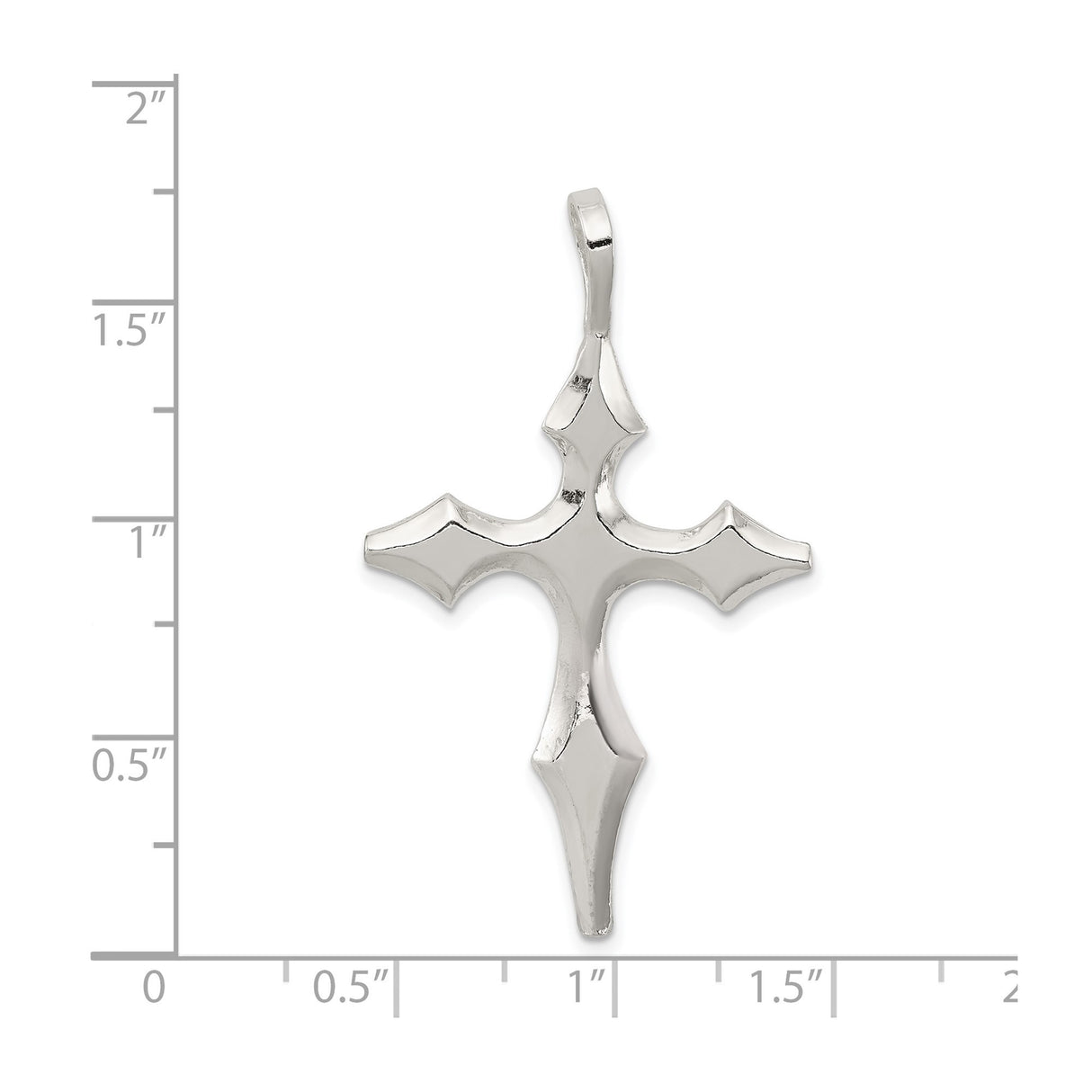 Sterling Silver Cross Pendant with Sculpted Contour Design, Bold Religious Jewelry for Men and Women