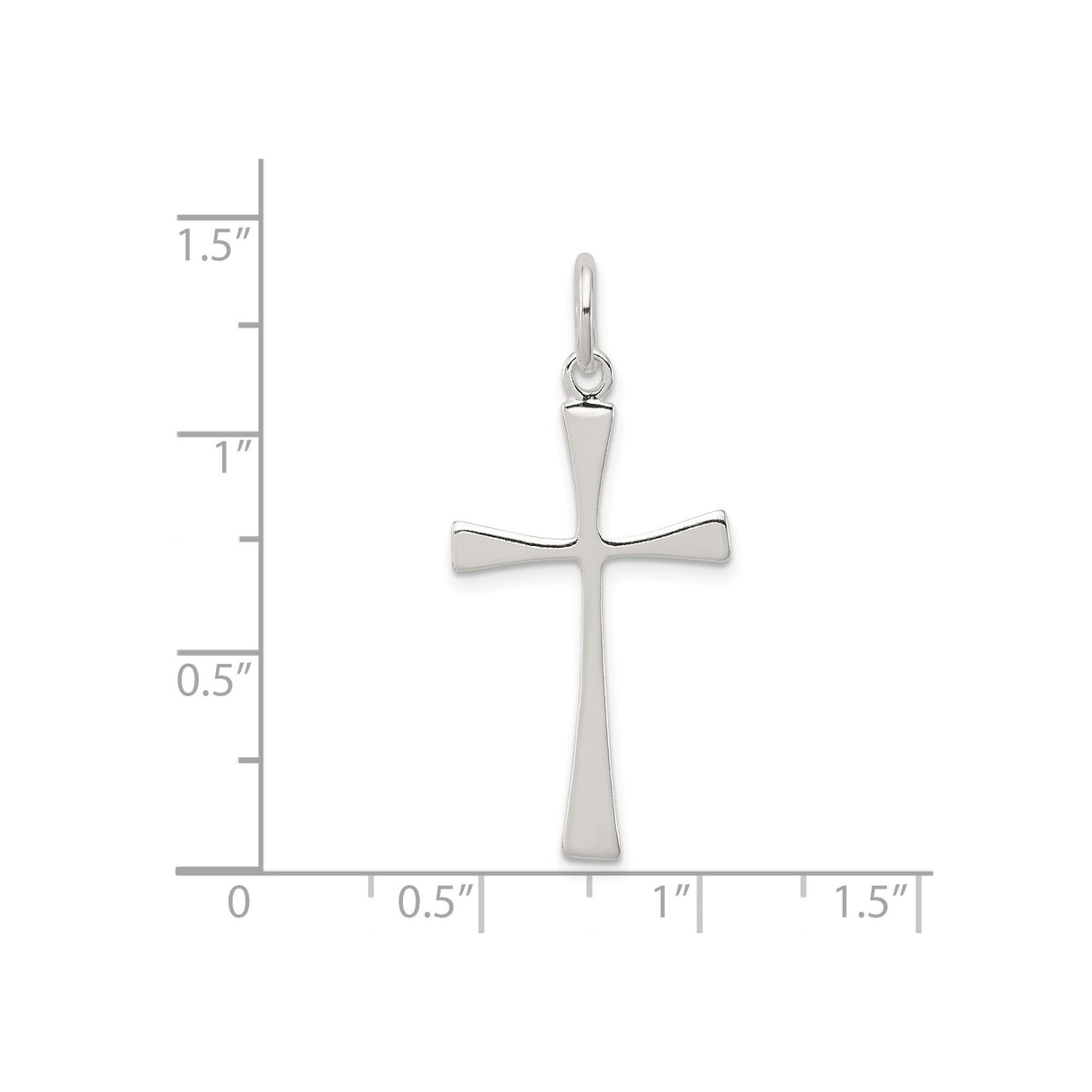 Sterling Silver Cross Pendant, Mirror Finish Latin Cross Design, Unisex Religious Jewelry