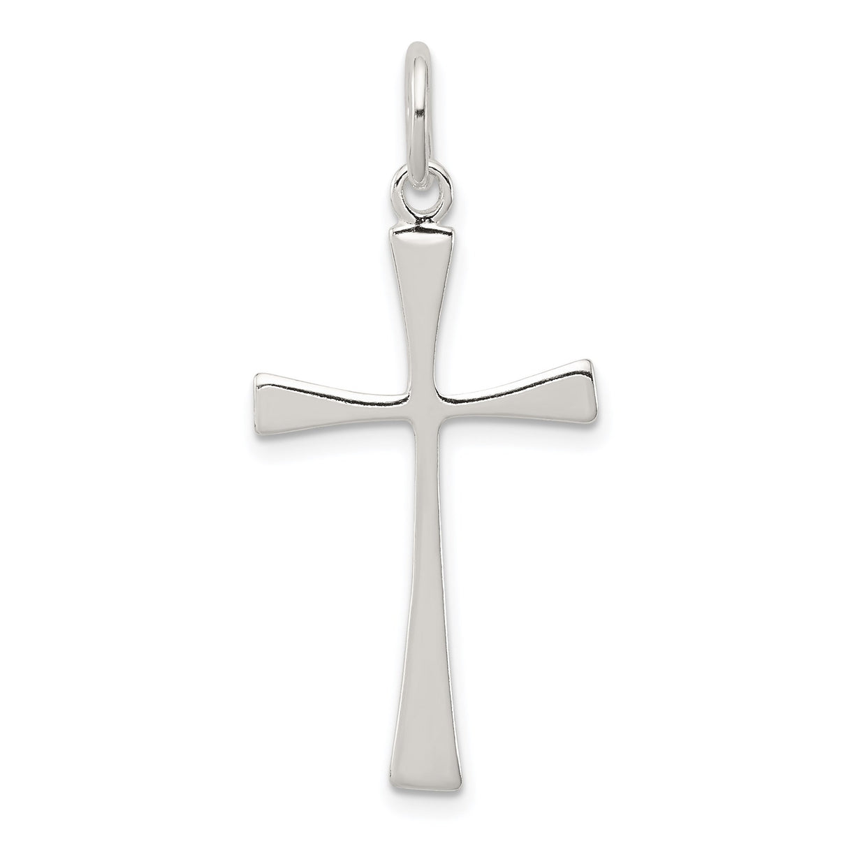 Sterling Silver Cross Pendant, Mirror Finish Latin Cross Design, Unisex Religious Jewelry