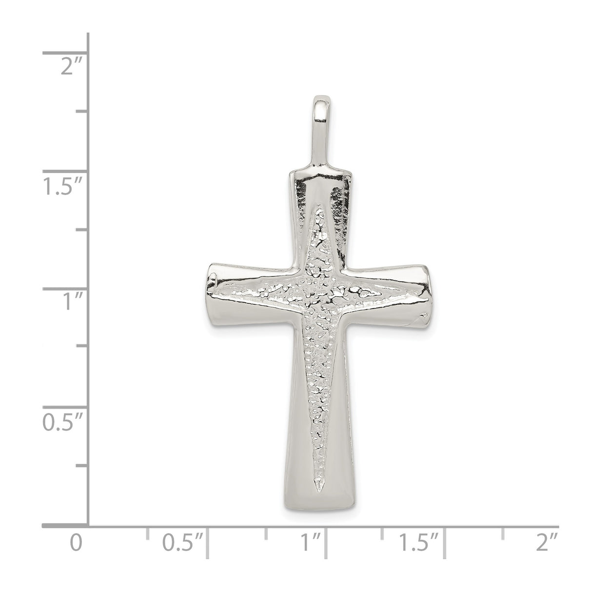 Sterling Silver Cross Pendant with Hammered Textured Design for Men and Women