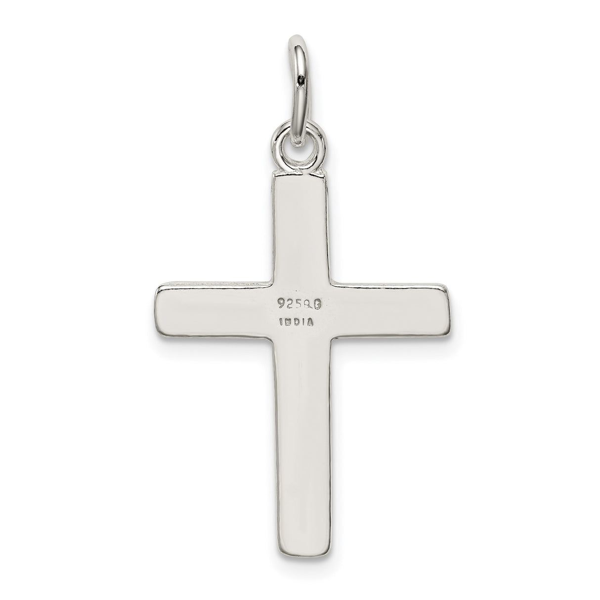 Sterling Silver Cross Pendant with Textured Detail, Modern Unisex Religious Jewelry