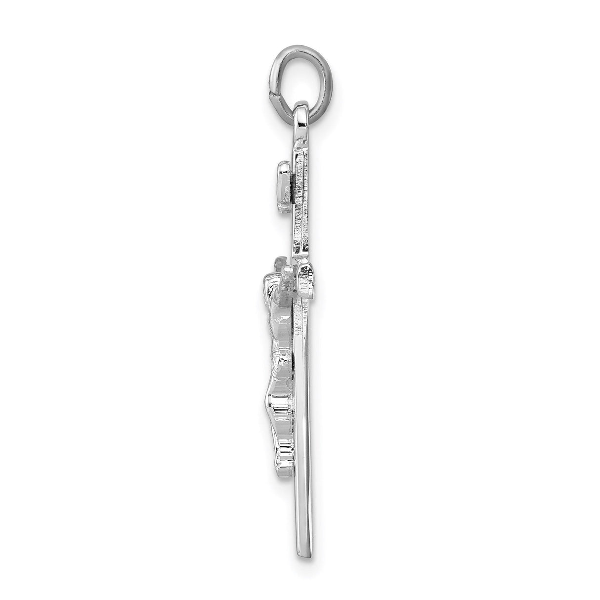 Sterling Silver Crucifix Pendant Featuring Jesus on Cross with INRI Charm