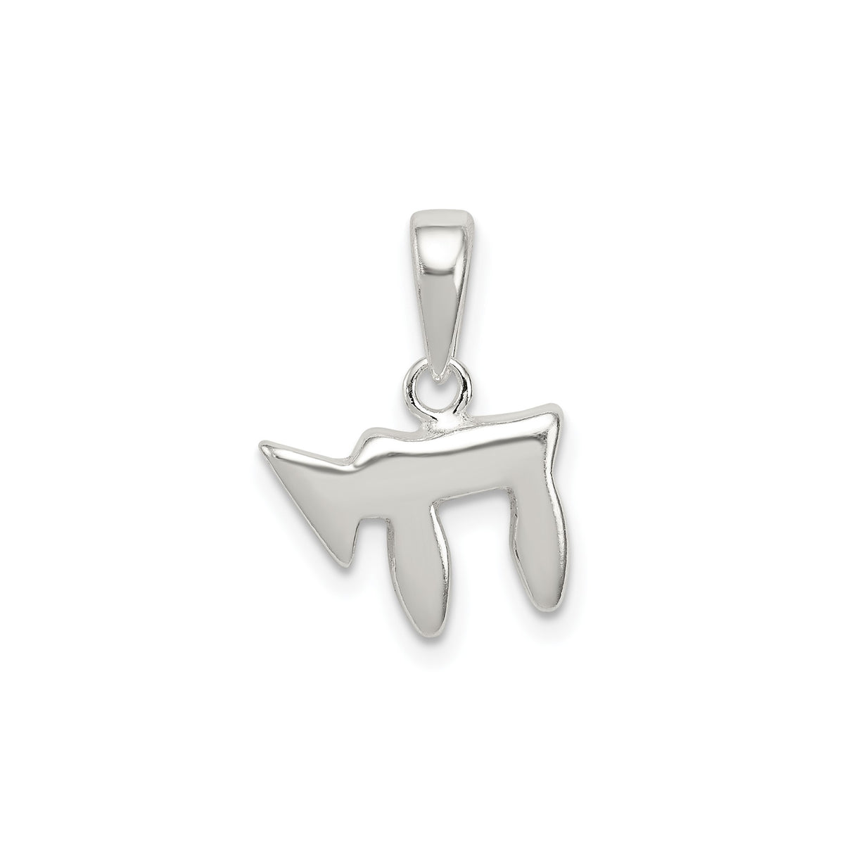 Sterling Silver Chai Pendant with Hebrew Life Symbol, Jewish Religious Charm for Men and Women