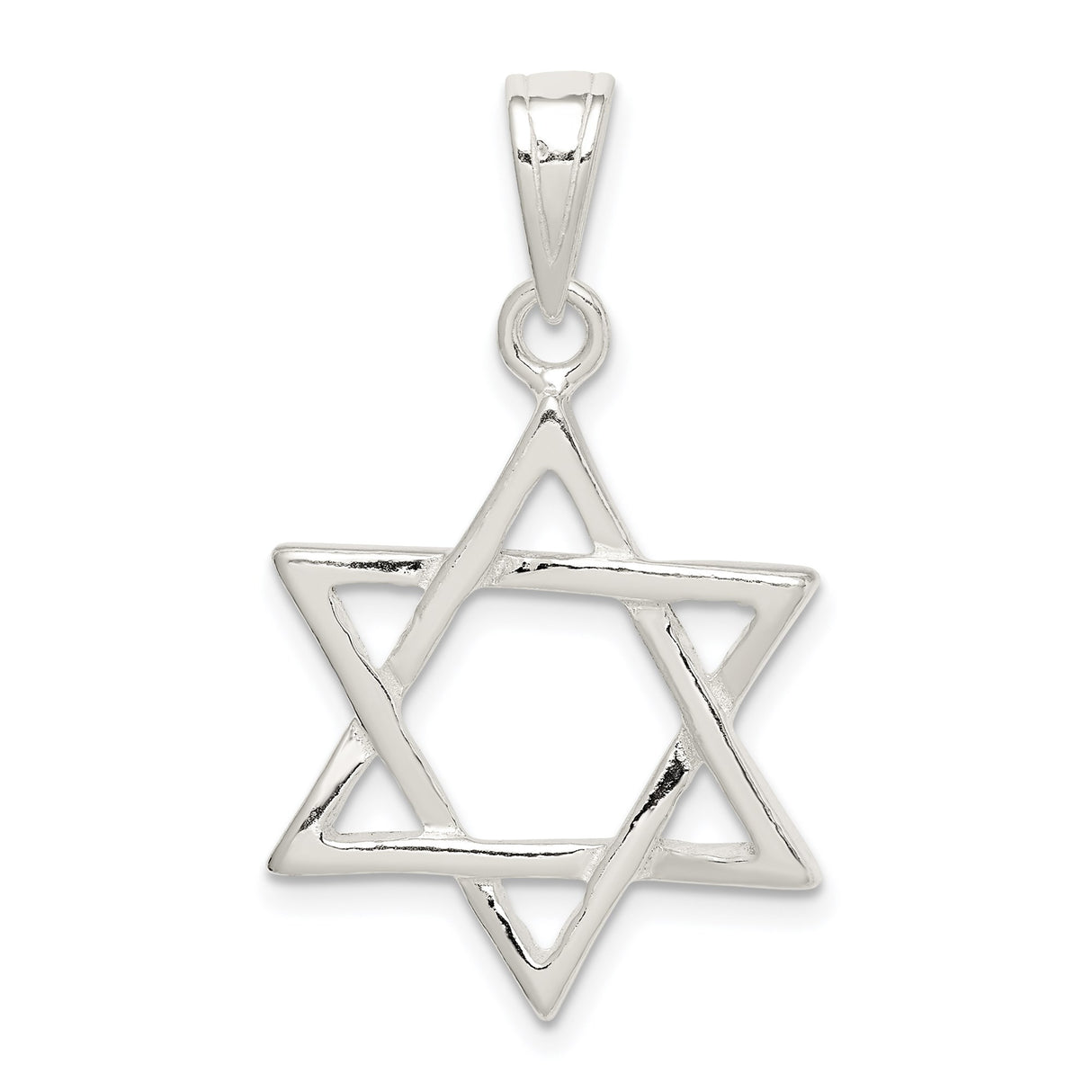 Sterling Silver Star of David Pendant, Unisex Jewish Symbol Charm Jewelry