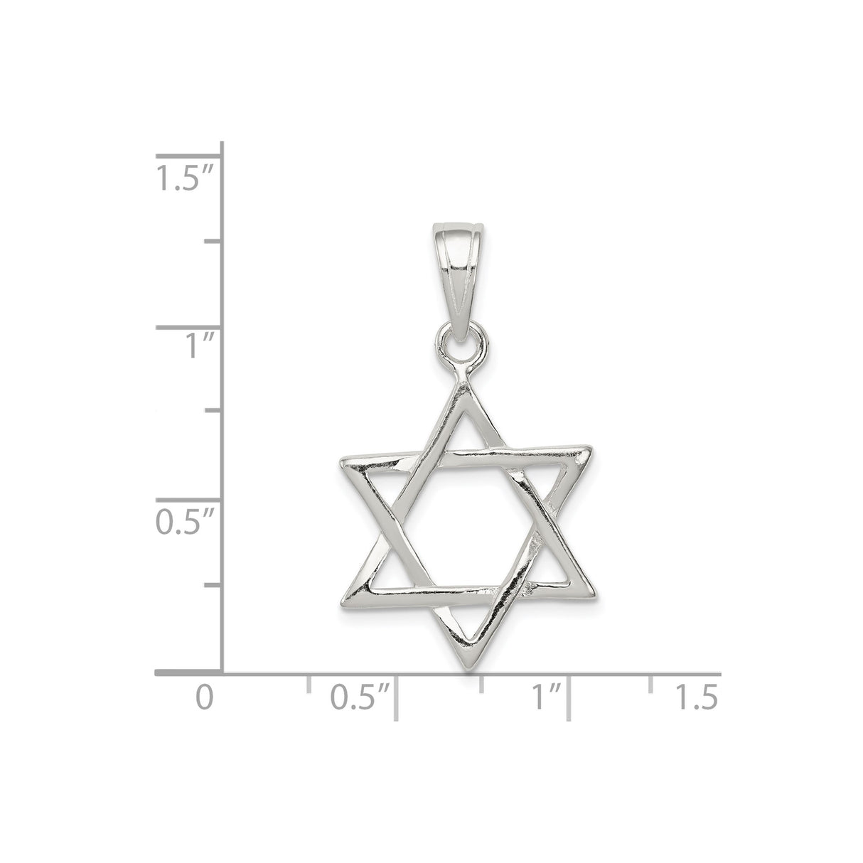 Sterling Silver Star of David Pendant, Unisex Jewish Symbol Charm Jewelry