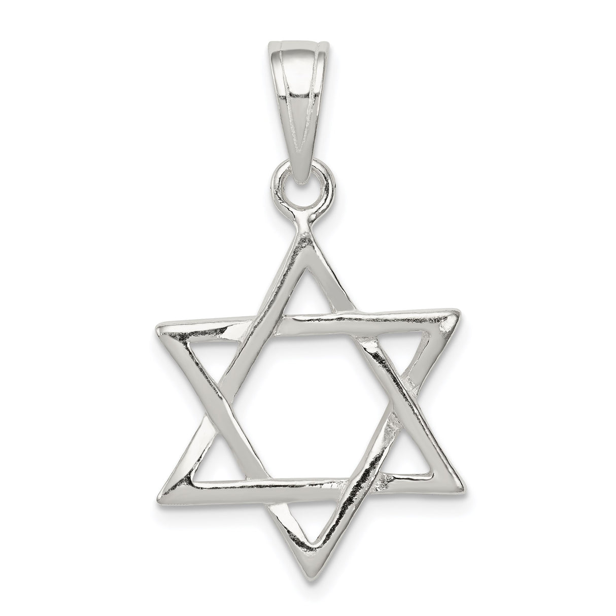 Sterling Silver Star of David Pendant, Unisex Jewish Symbol Charm Jewelry