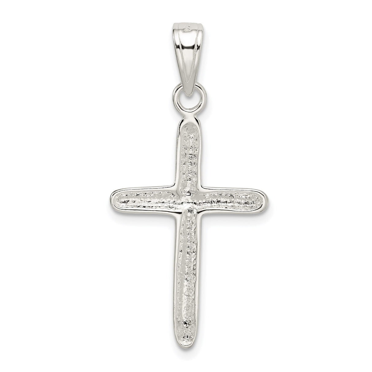 Sterling Silver Cross Pendant with Clean Modern Design, Minimalist Religious Jewelry for Men and Women