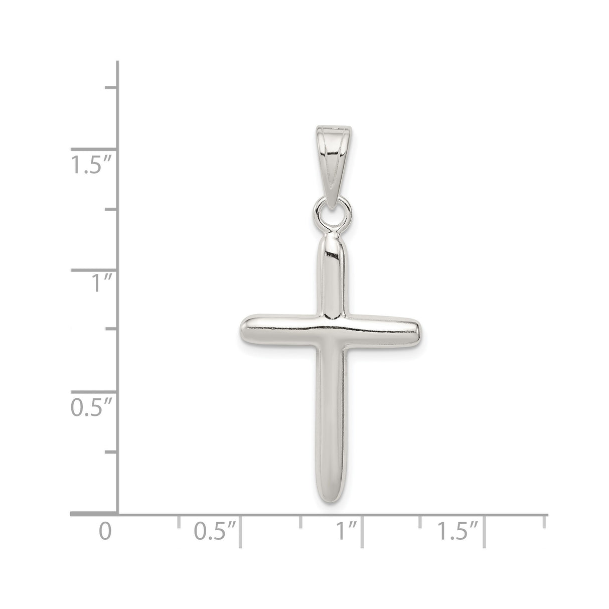 Sterling Silver Cross Pendant with Clean Modern Design, Minimalist Religious Jewelry for Men and Women